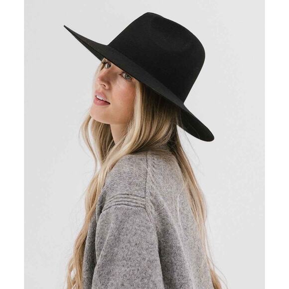 GIGI PIP Scottie Wide Brim Fedora Hat Black NEW Size 57 S/M main image 5